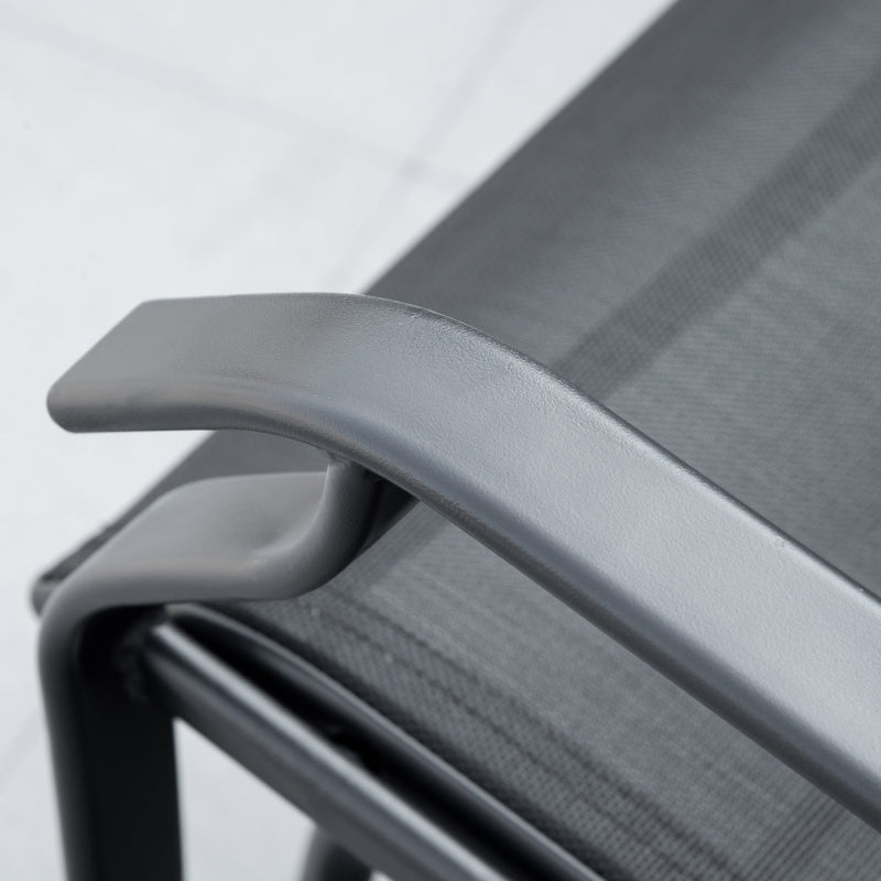 Black Outdoor Double Glider Rocking Chairs with Glass Top Table