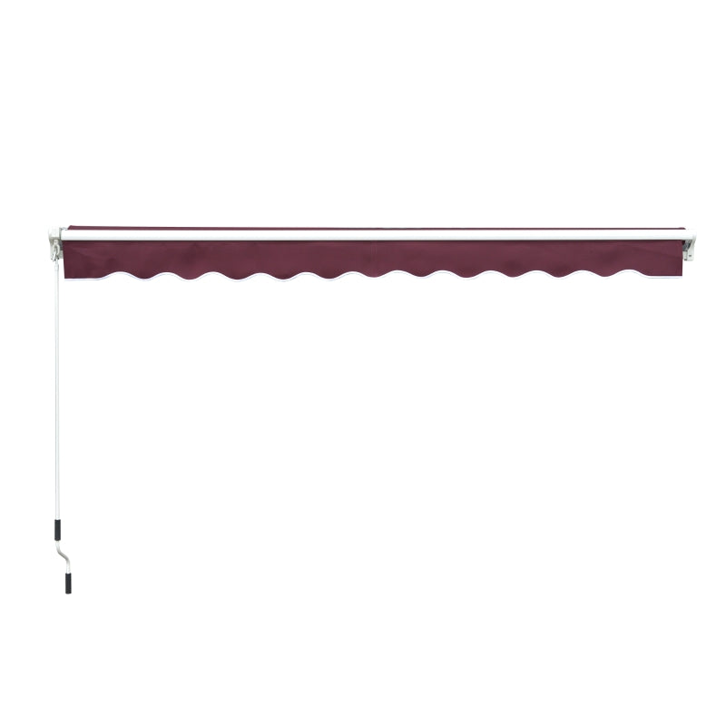 3m x 2.5m Red Manual Retractable Awning - Water Resistant