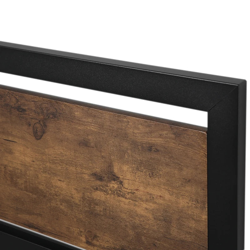 Double Size Metal Bed Frame with Headboard & Footboard - Sturdy Slat Support & Underbed Storage - Ideal Bedroom Furniture for Adults