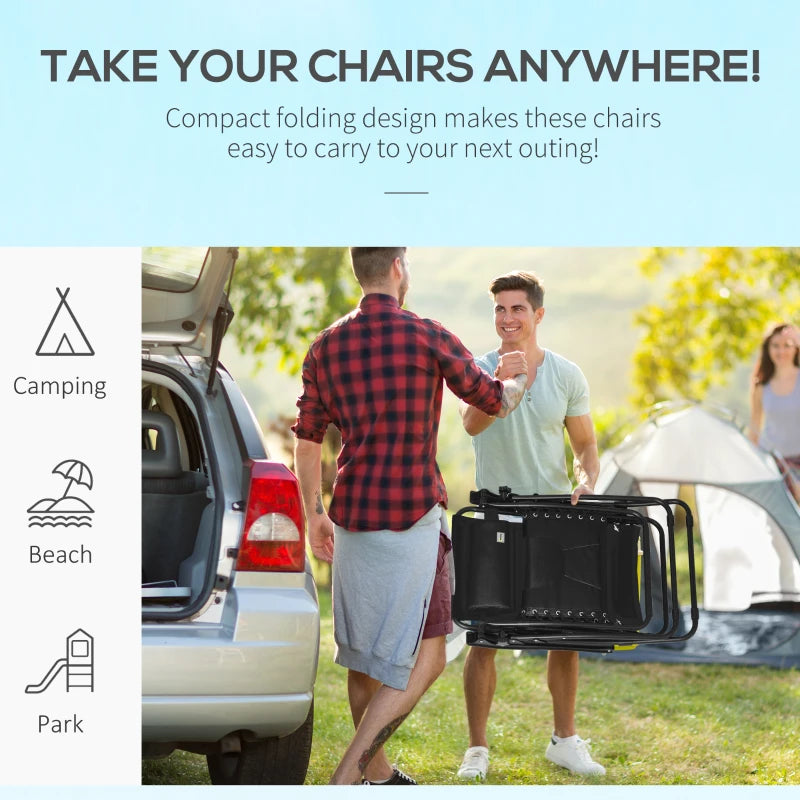 Zero Gravity Lounger Chair - Folding Reclining Patio Chair with Padded Seat, Cup Holder, Soft Cushion and Headrest - Black, Ideal for Poolside and Camping