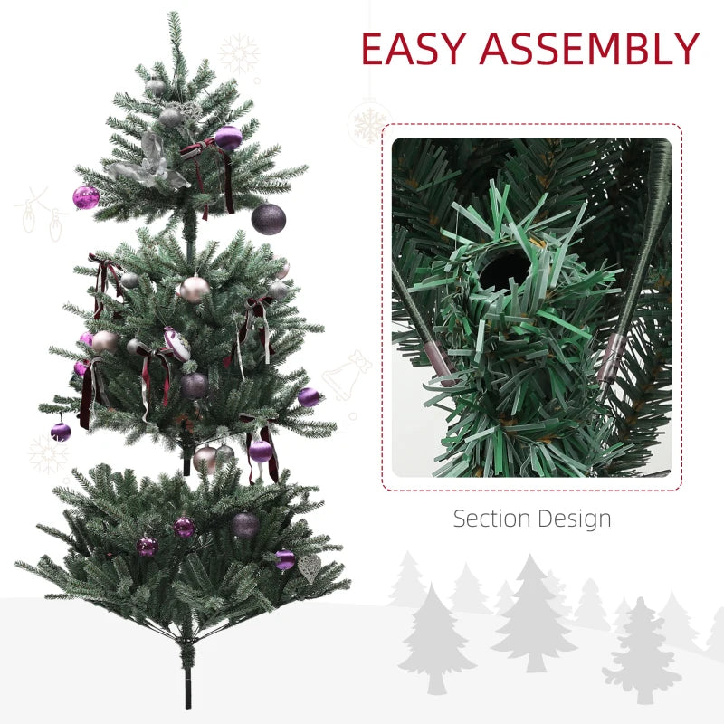 6ft Artificial Christmas Tree with Purple Decorations & Lights - Perfect Holiday Decor for Festive Celebrations