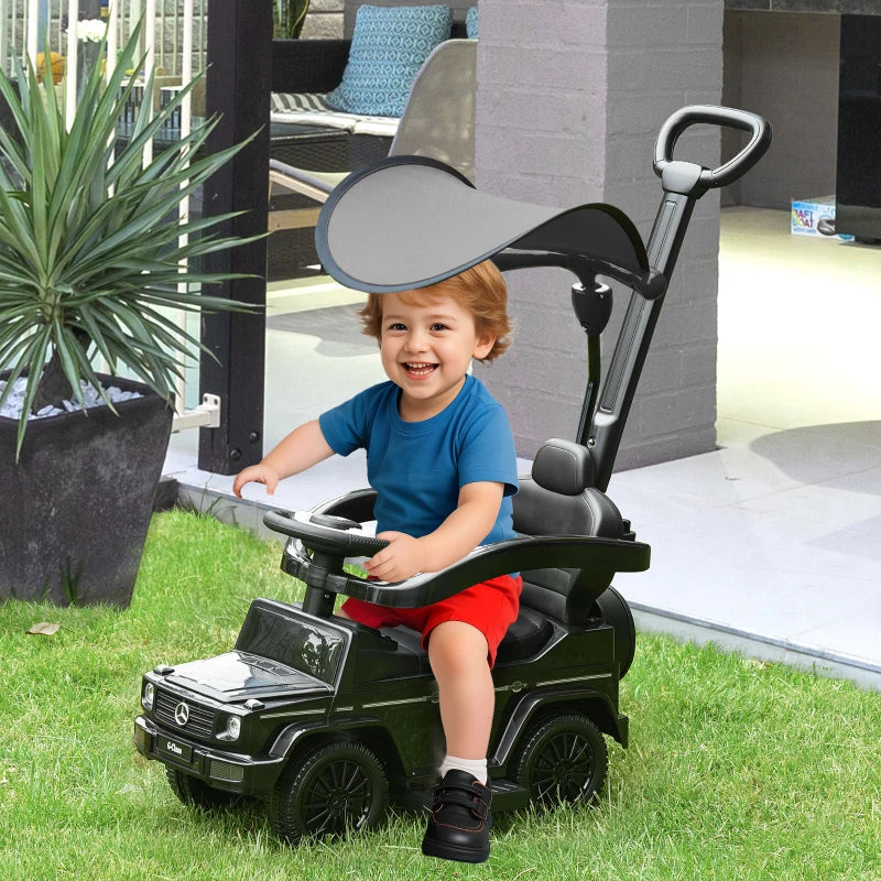 3 in 1 Kids Ride On Push Car Toddler Sliding Car Manual Foot to Floor Slider Push-Along with Horn Steering Wheel Black