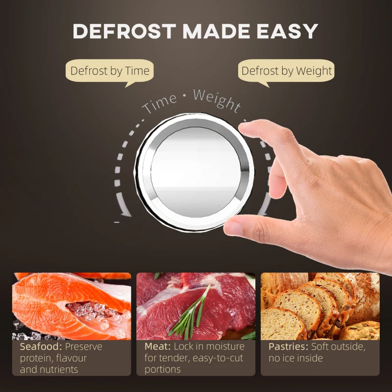 Compact 800W Black Microwave Oven - Digital Solo, 5 Power Levels, 8 Auto Cook Menus, 60 Min Timer, Easy Clean