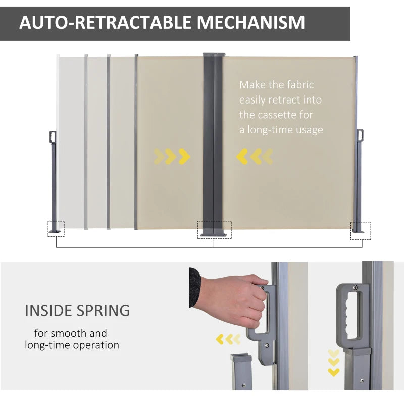 Beige 6m x 1.6m Pull Out Side Awning