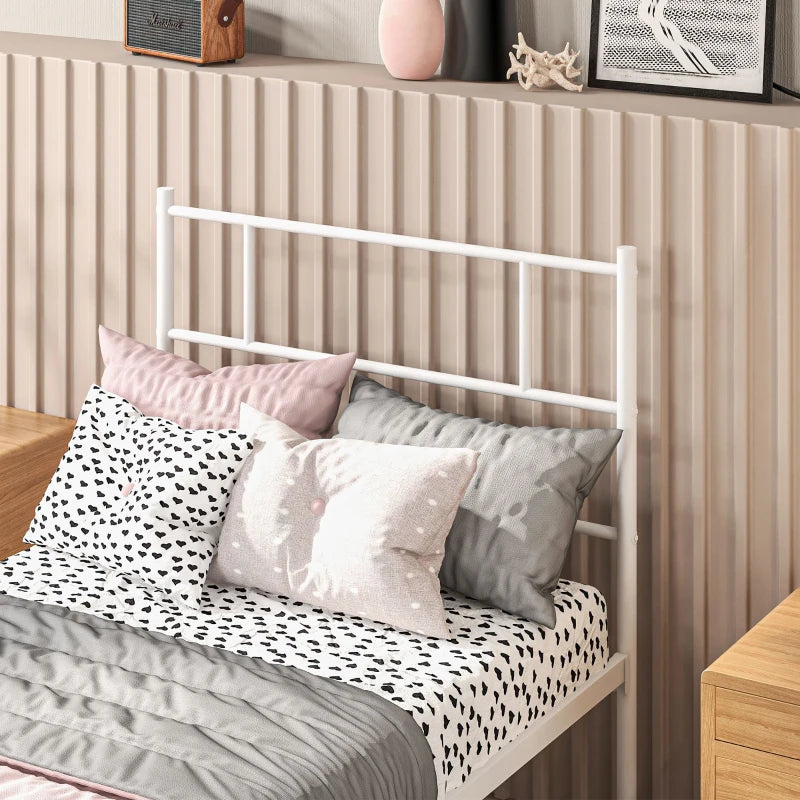 Stylish Metal Single Bed Frame with Headboard & Footboard - Durable Slat Support & 31cm Underbed Storage Space