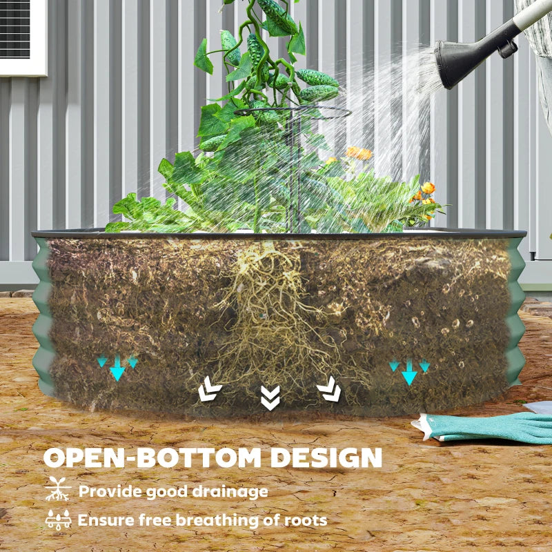 Set of Two 181 x 93cm Green Steel Planters