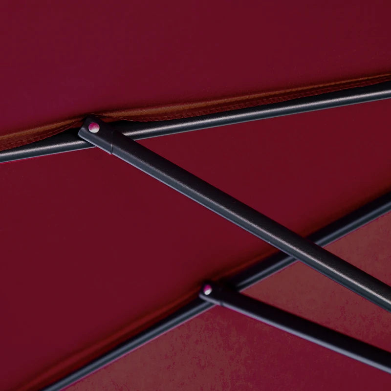 Steel Cantilever Hanging Umbrella Parasol - Dark Green 3M Patio - Wine Red