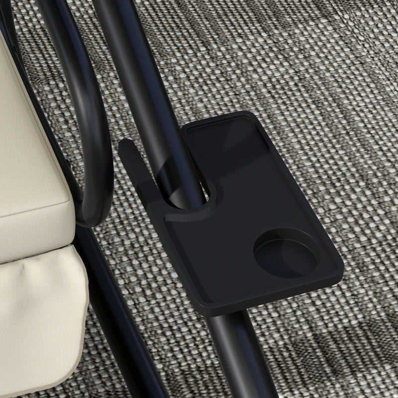 Convertible Cream Three-Seater Swing Chair Bed - Spacious and Stylish Outdoor Seating