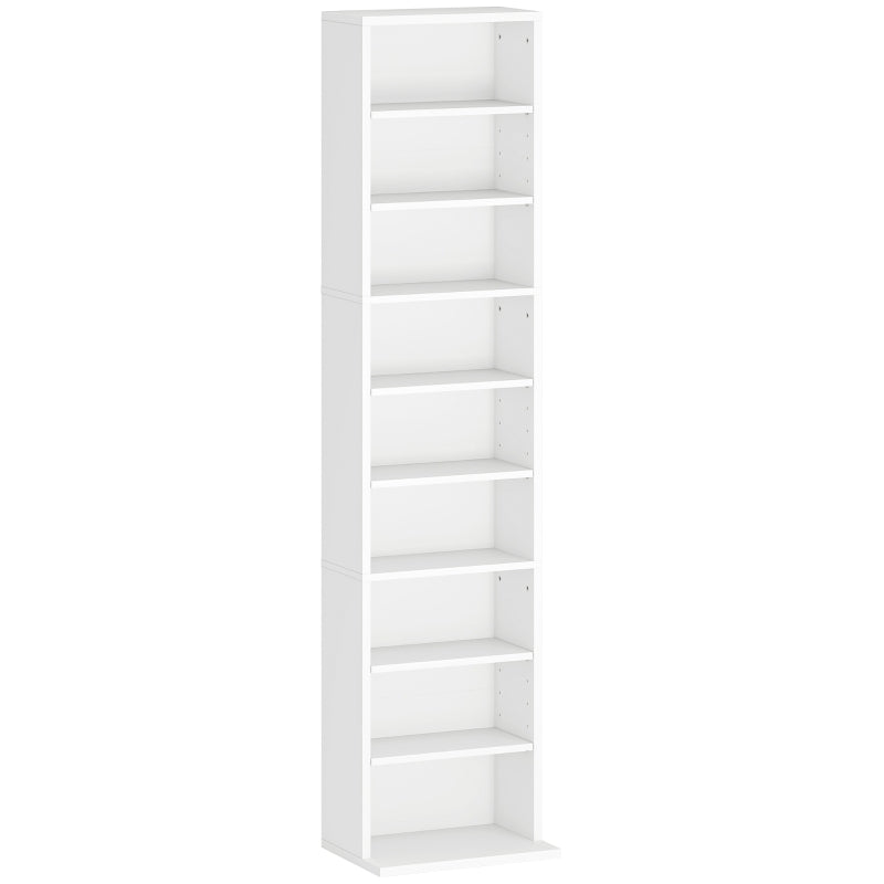 Stylish 260 Narrow CD Storage Unit in White - Space-Saving Organizer for CDs, DVDs, and Media Collections