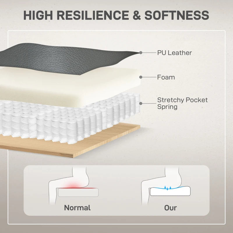 Power Lift Recliner Chair for Elderly - Overstuffed Faux Leather Armchair with USB Ports and Remote Control in Charcoal Grey