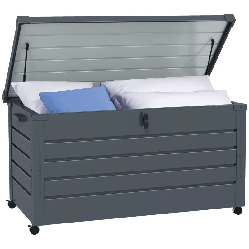 Galvanised Steel Garden Storage Box with Lock