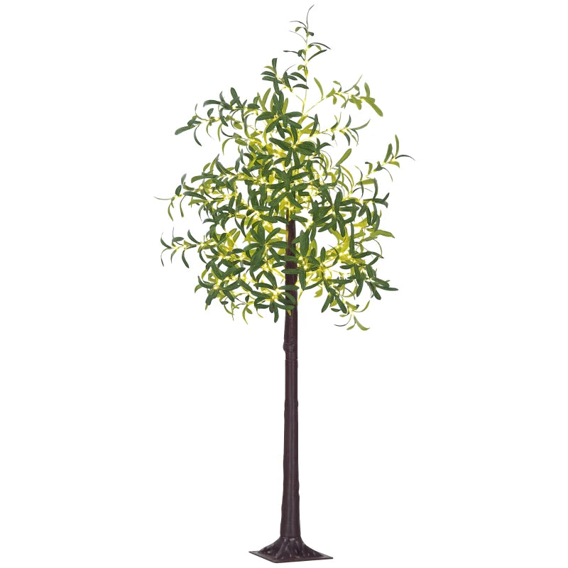300 LED Light Decorative Artificial Olive Tree - Lifelike Green Home Decor for Indoor & Outdoor Use