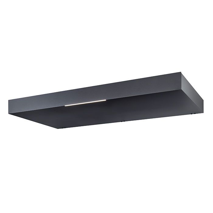 200x90cm Aluminium Canopy With LED Light Strip - Anthracite Grey