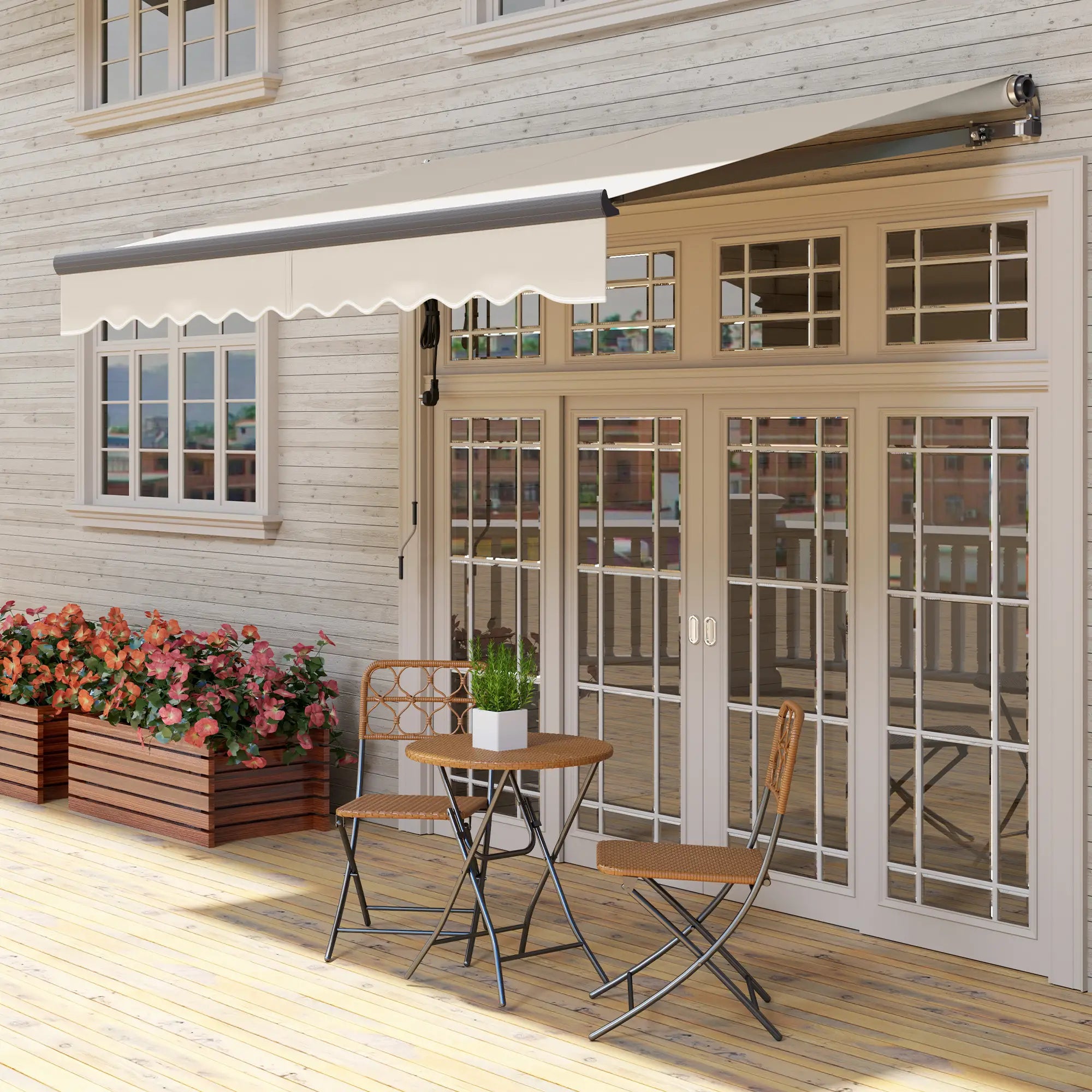 2.5m x 3m Electric/Manual Awning With Remote Controller - Beige