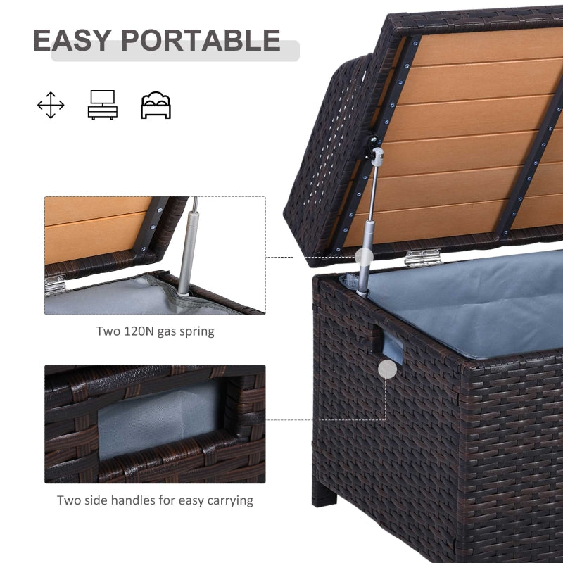 Rattan Storage Bench - Mixed Brown - 130 L