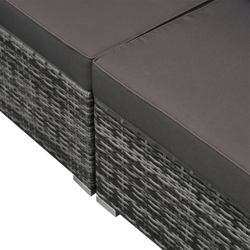 6 Piece Dark Grey Rattan Sofa Set