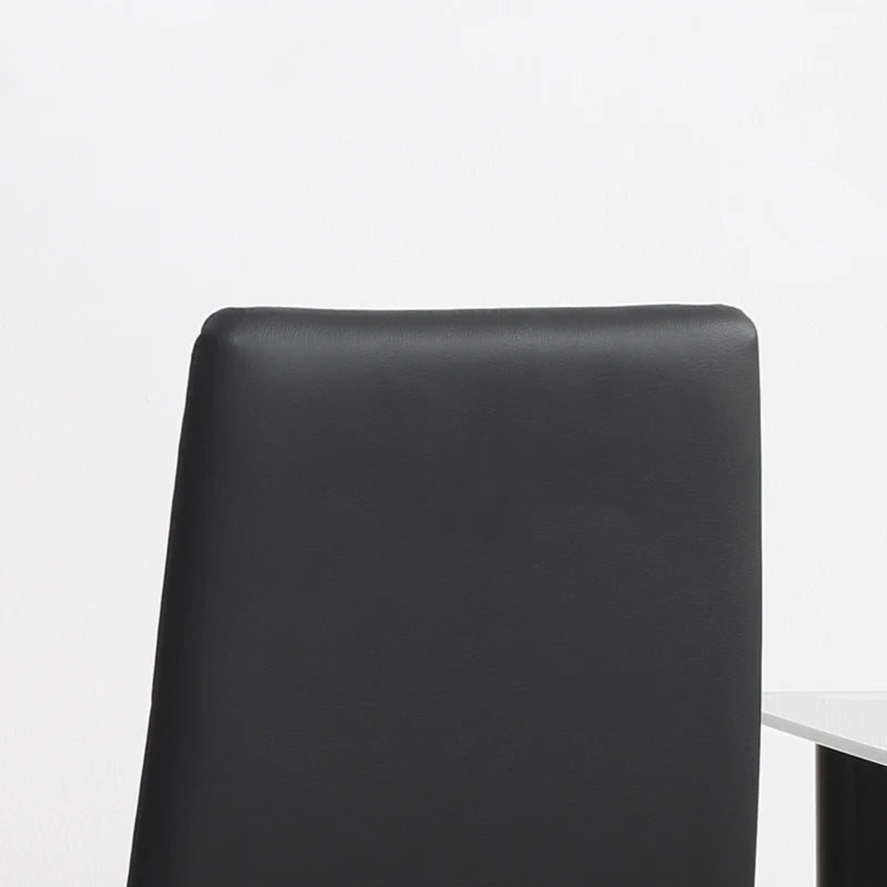 Stylish Set of 4 Black Faux Leather Dining Chairs - Modern Design for Home & Kitchen Decor