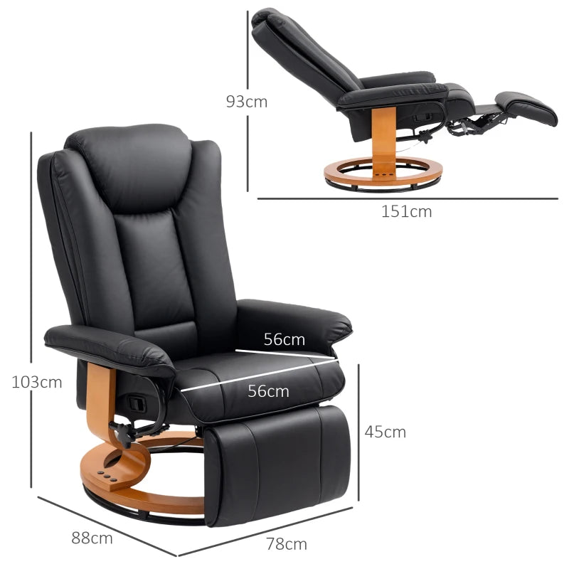 Stylish Black Faux Leather Recliner Chair for Ultimate Comfort and Relaxation