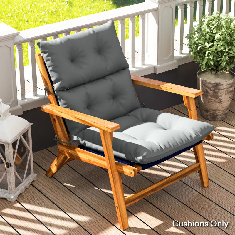 Padded Seat Cushion for 115 x 56cm Rocking Chair - Light Grey