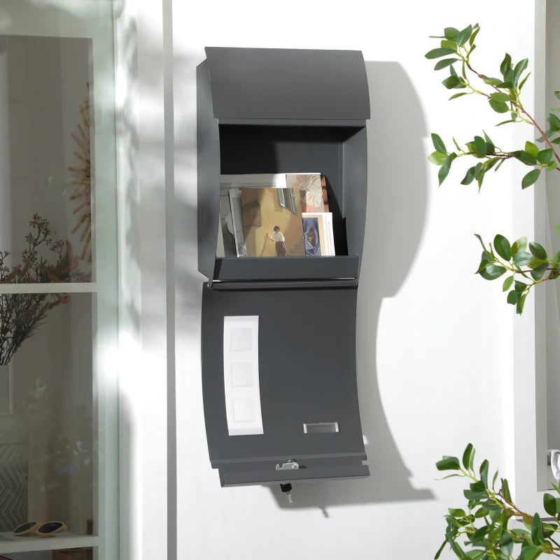 Wall-Mounted Letterbox With 2 Keys and Nameplate