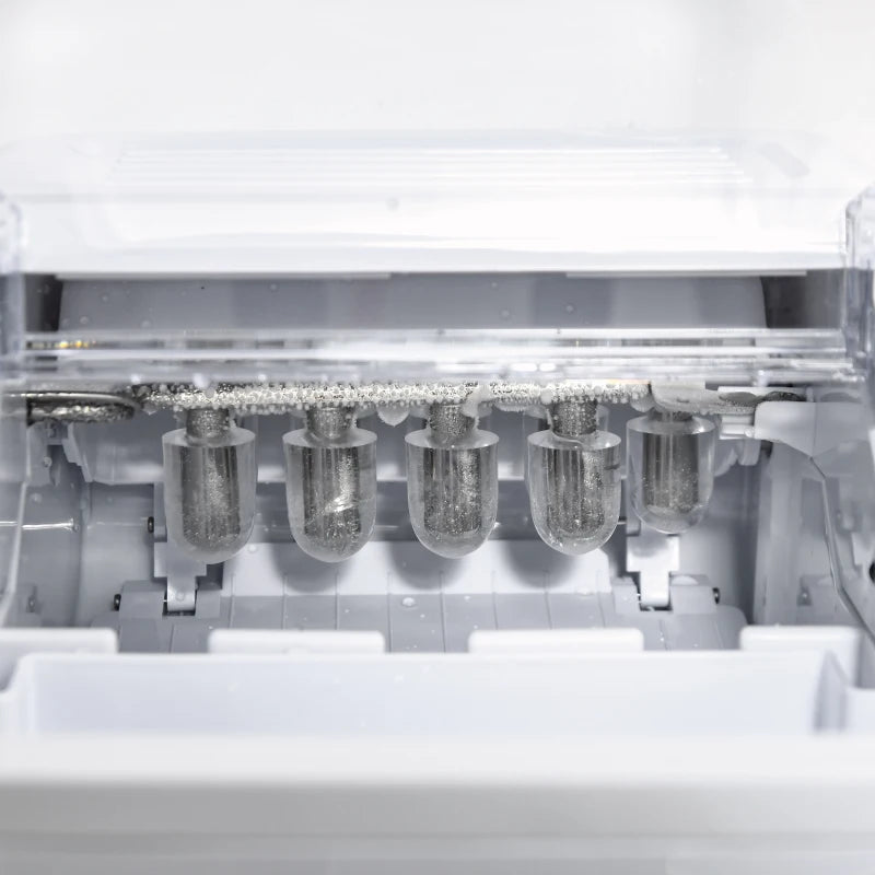 Compact Ice Maker Machine - 1.5L Countertop, Self-Cleaning, 9 Cubes in 8 Mins, 12kg/24hrs, No Plumbing, White