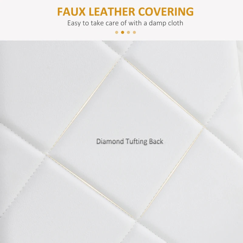 Set of 4 Modern White Faux Leather Dining Chairs - Stylish, Comfortable, Easy to Clean for Dining Room or Kitchen