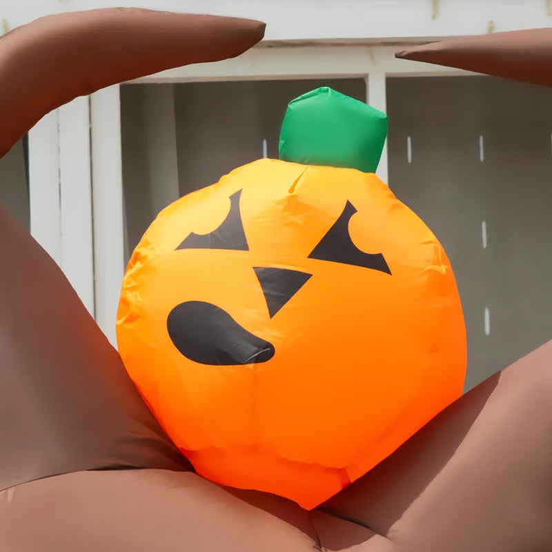 7ft Inflatable Halloween Ghost Tree with Clown Pumpkins - LED Blow-Up Outdoor Decoration for Lawn, Garden & Party