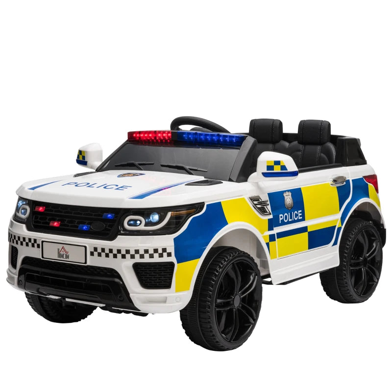 12V Kids Electric Police Car Ride On with Remote Control Siren Lights for Ages 3-6