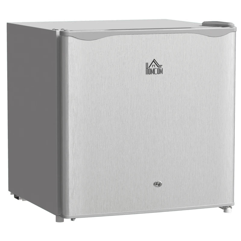 46L Lockable Countertop Fridge - Grey Mini Refrigerator for Home, Office, or Dorm - Compact & Secure Food Storage