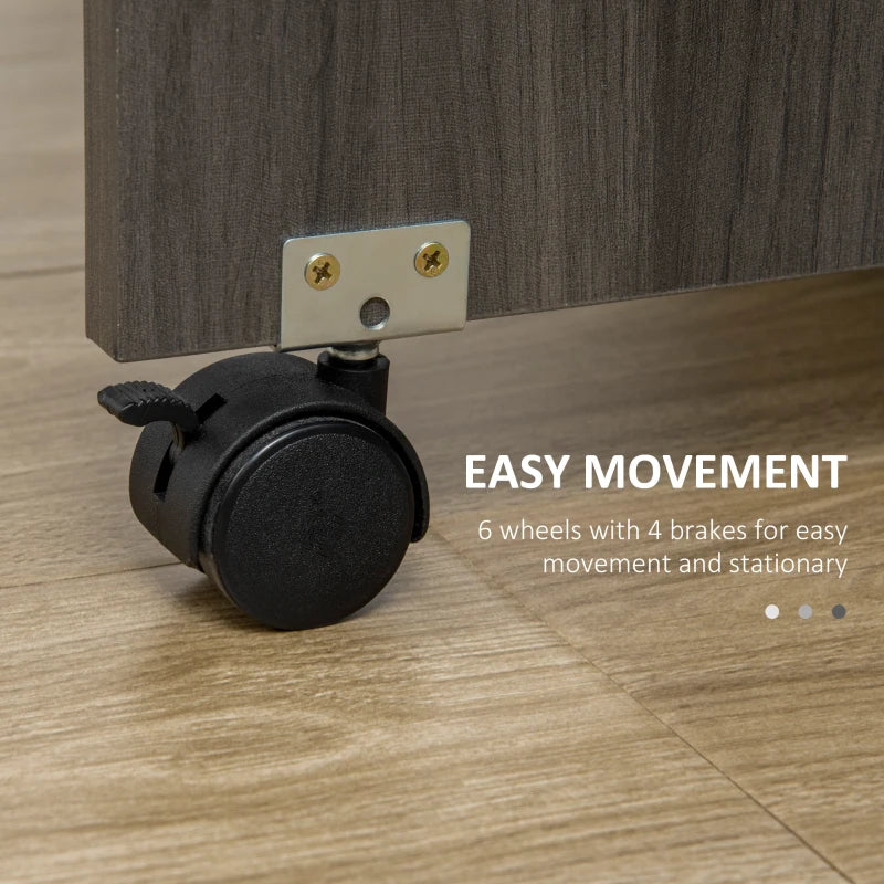 Multi-Storage Drop Leaf Dining Table for Six - Stylish Mixed Grey Finish, Space-Saving Design, Perfect for Modern Homes