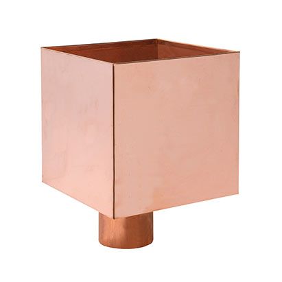 80mm Copper Hopper Head - Plain 200 x 200 x 200