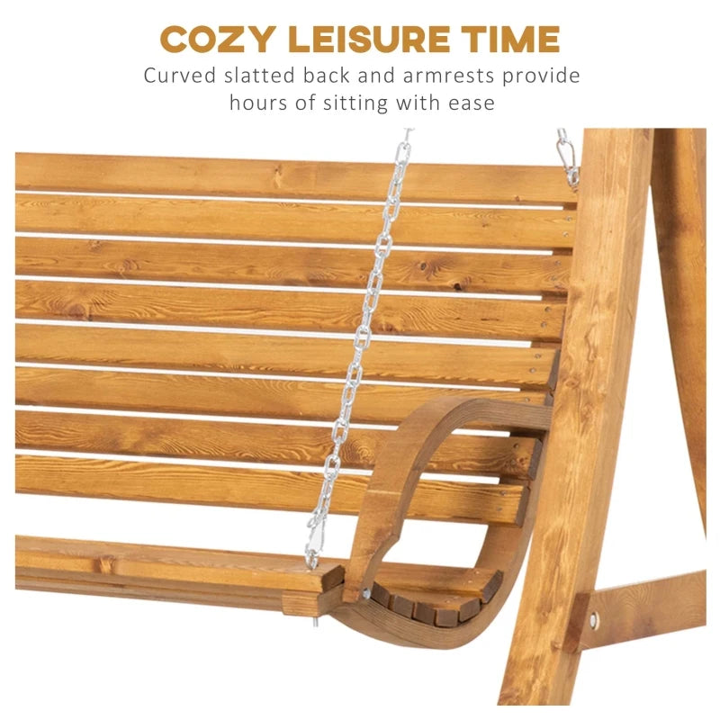 2 Seater Wooden Swing Bench