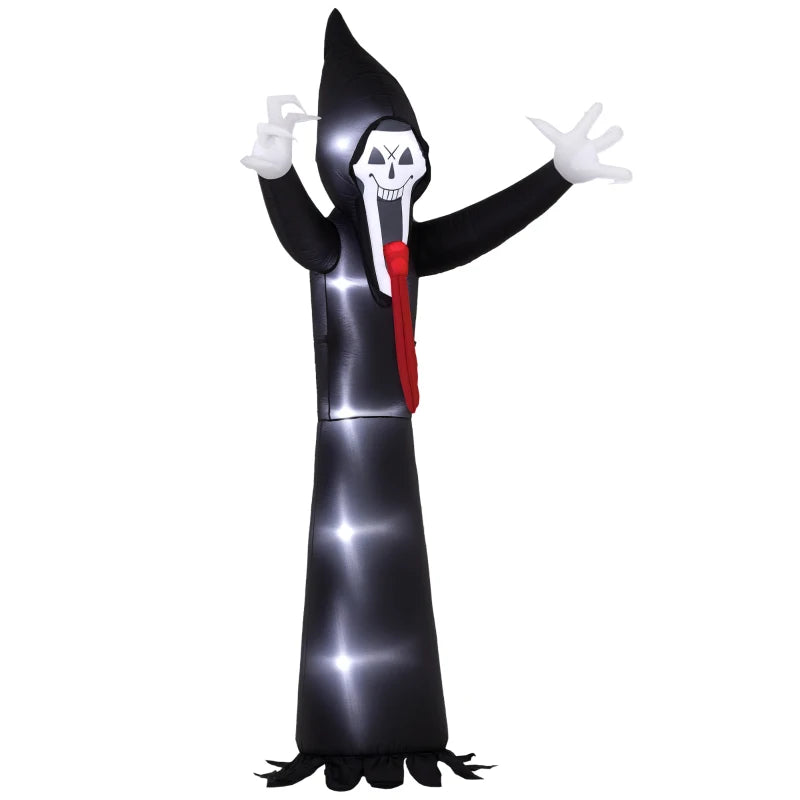 10FT Grim Reaper Halloween Inflatable Decoration with 5 LED Lights - Spooky Blow Up for Indoor & Outdoor Parties