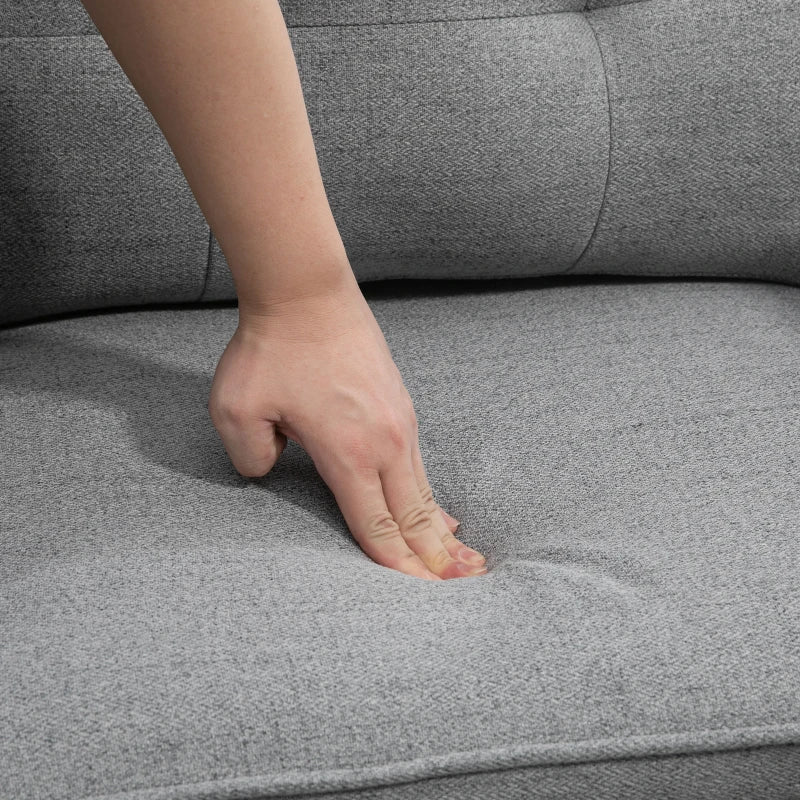 Stylish Grey Upholstered Accent Chair with Button Tufting for Living Room and Bedroom