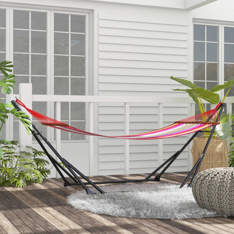 Portable Black Hammock Stand with Net, Carry Bag - 120kg Capacity