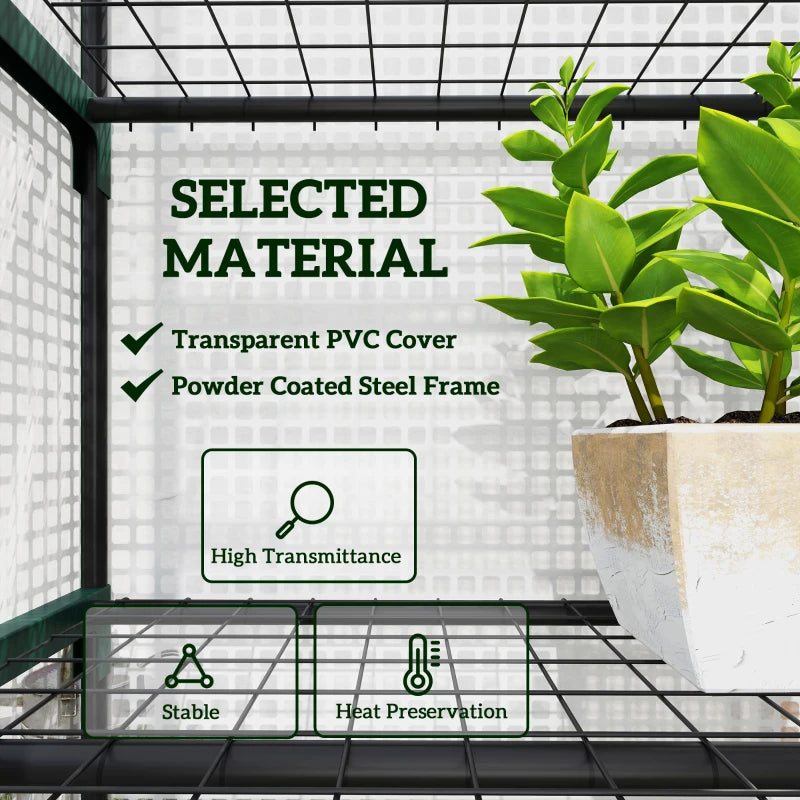 193cm White Five Shelf Mini Greenhouse - Indoor/Outdoor Plant Storage