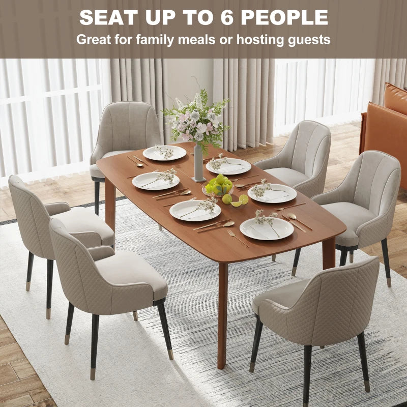 Light Brown Pine Wood Rectangular Dining Table - Modern Design, Durable, Perfect for Family Gatherings and Dining Rooms
