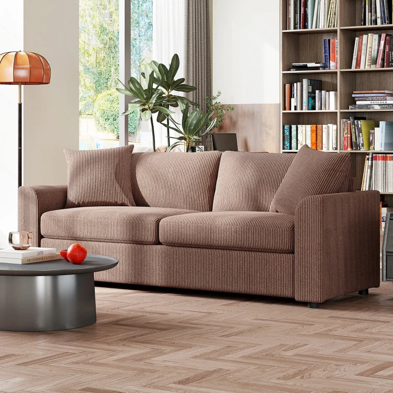 Modern 3-Seater Fabric Sofa with Spring Cushions and Scatter Cushions for Living Room and Home Office