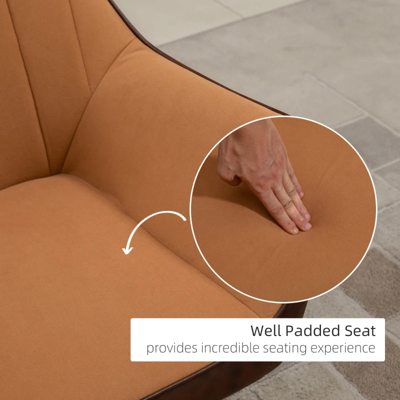 Set of 2 Velvet Accent Chairs with Gold Legs for Modern Living Room and Bedroom, Light Brown Upholstery