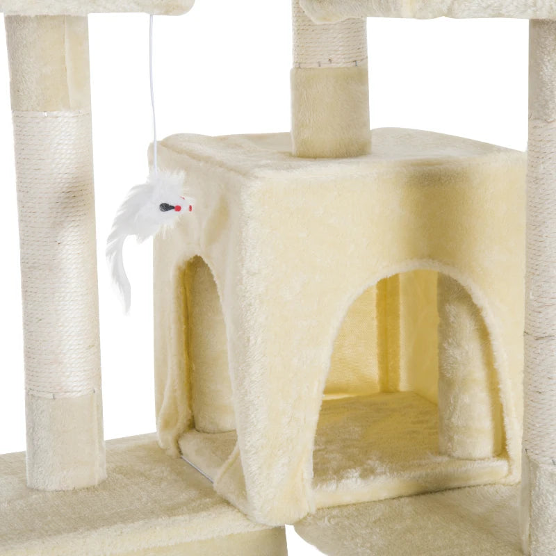 Deluxe Cat Tree for Indoor Cats - 181 cm Play Tower & Activity Center with Scratch Post & Climbing Features