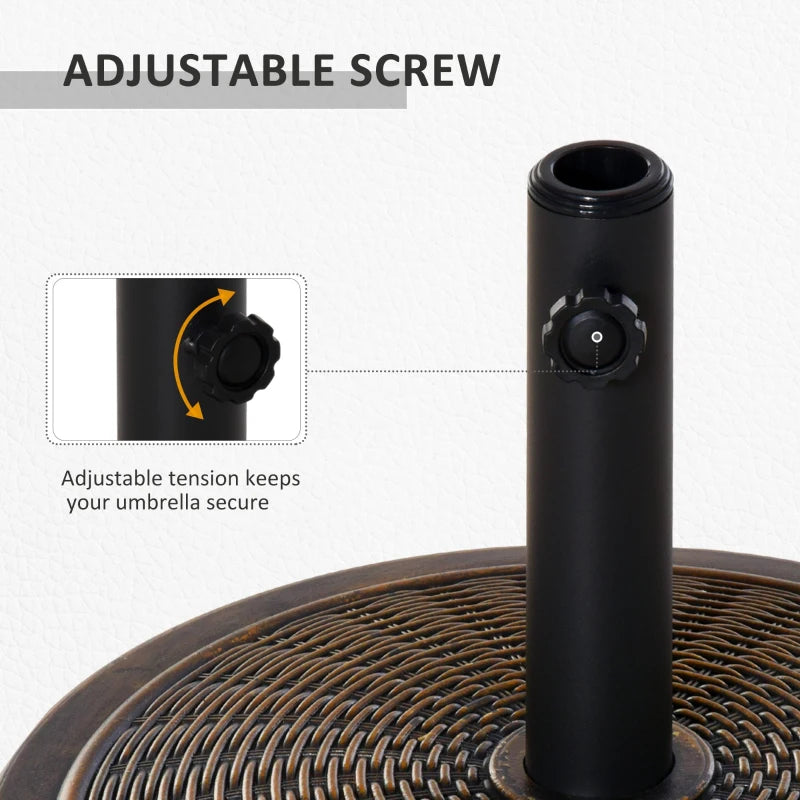 Black Cement Garden Parasol Base Holder - Fits 35mm/38mm/48mm Poles