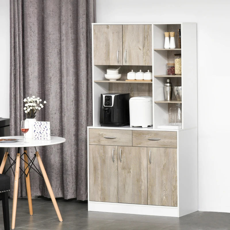 Stylish Kitchen Cupboard Sideboard Storage Cabinet with Countertop, Adjustable Shelves & Drawers for Dining & Living Room