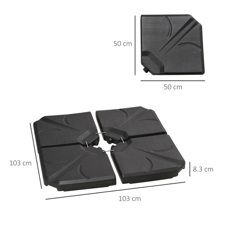 4-Piece Black Cantilever Umbrella Base Weights Set