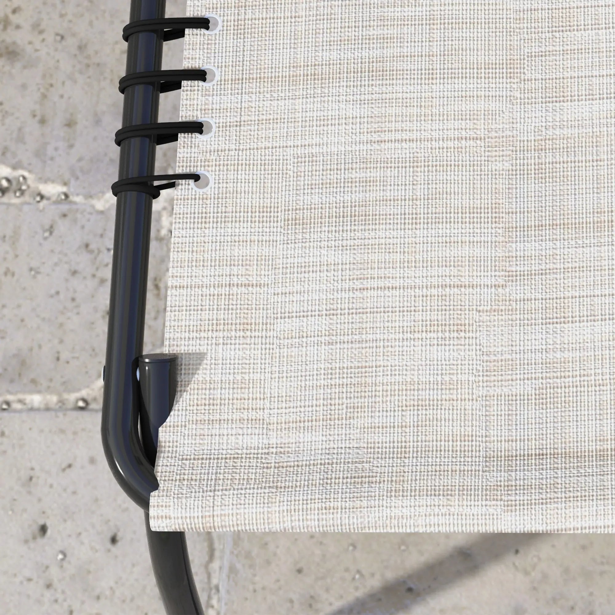 Set of Two Folding Sun Loungers With Four-Position Backs - Cream