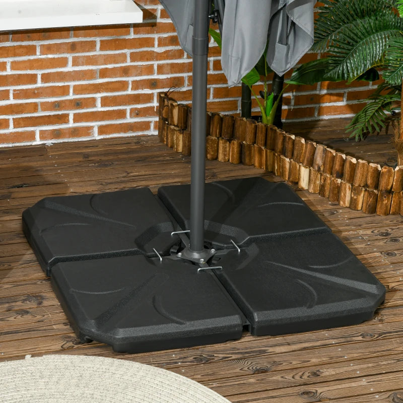 4-Piece Black Cantilever Umbrella Base Weights Set