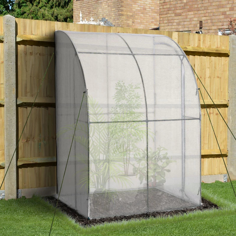 White Outdoor Walk-In Greenhouse with Zippered Door, 143x118x212cm