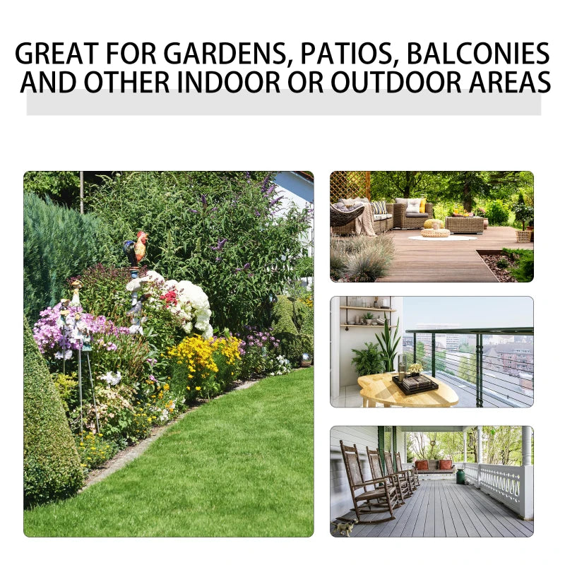 Grey 3-Piece Folding Rocking Chair Set with Glass Table - Outdoor Patio Bistro Set