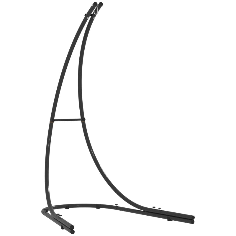 Heavy Duty Black Hammock Chair Stand - Extra Large Base, Metal Frame for Indoor/Outdoor Use, 150 KG Load Capacity