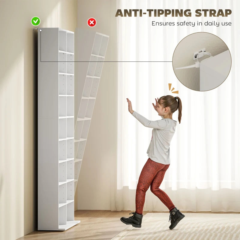 Stylish 640 CD Storage Tower in White - Organize Your Media Collection with Space-Saving Design and Modern Aesthetics