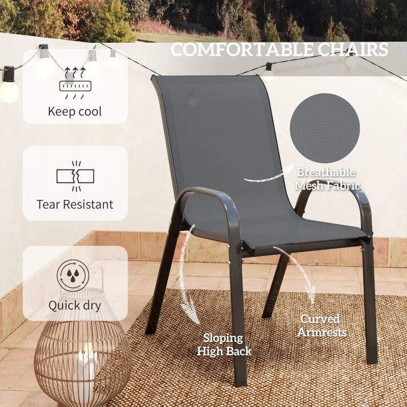 Three-Piece Grey Outdoor Garden Furniture Set - Perfect for Patios and Balconies